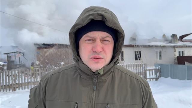 Под Уфой из горящего дома эвакуировали 14 человек 