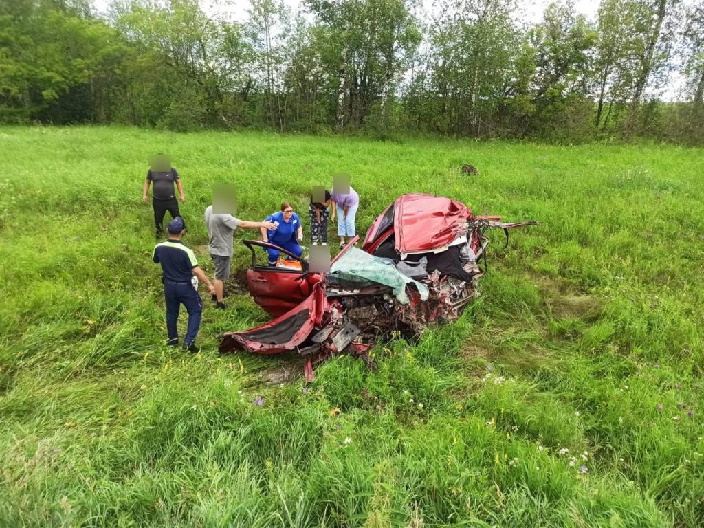 В Башкирии водитель погиб, влетев на «Ладе» во встречный молоковоз